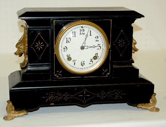 Ansonia “Palermo” Iron Case Mantel Clock, 8 Day