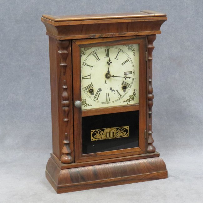 GILBERT ROSEWOOD “PARAGON” COTTAGE SHELF CLOCK