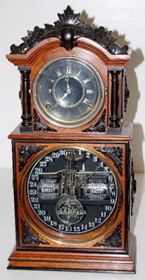 Antique Ithaca 3 1/2 Parlor Calendar Clock