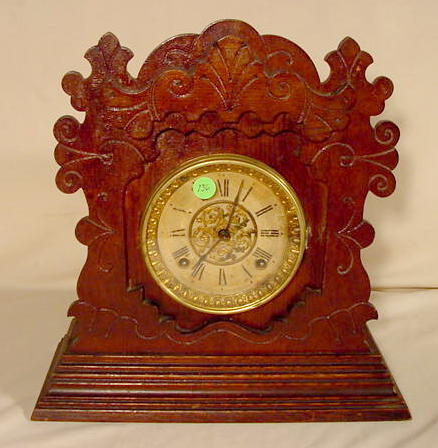 Ansonia Penton Original Finish Oak Table Clock NR