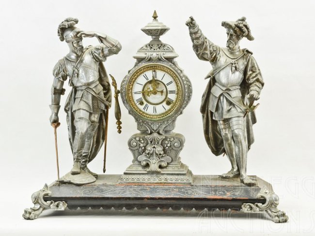 Ansonia Double Figural Mantle Clock “Pizarro & Cortez”