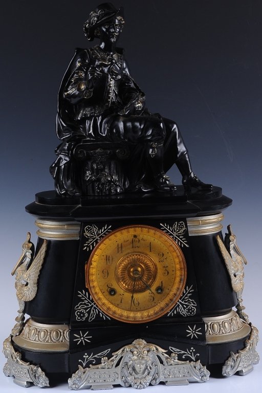 ANSONIA POMPEII STATUE MANTLE CLOCK