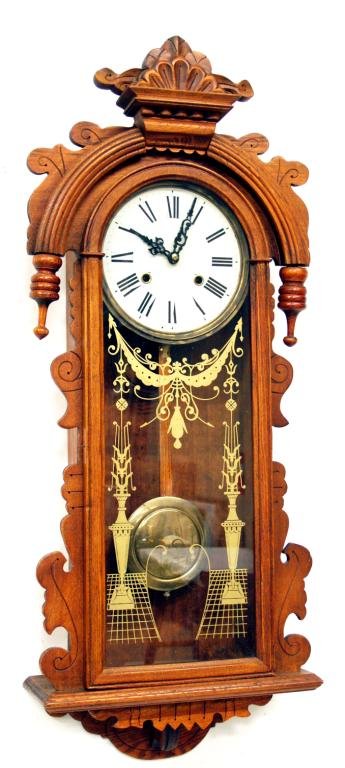 OAK WALL CLOCK ANSONIA “QUEEN ISABELLA” STYLE
