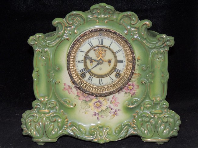 Ansonia “Rainbow” Porcelain Mantel Clock