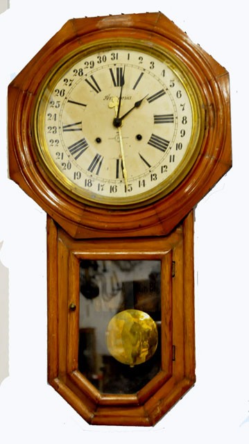 Ansonia octagon calendar wall regulator clock