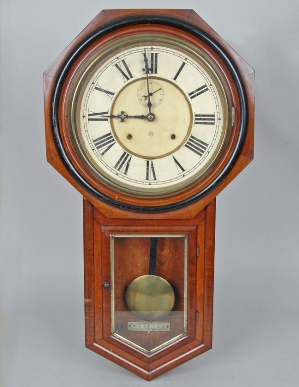 19th C. Ansonia Schoolhouse Regulator Clock