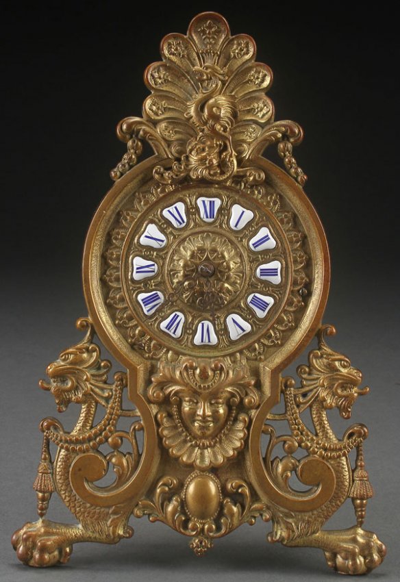 AN ANSONIA RENAISSANCE REVIVAL GILT BRONZE DESK