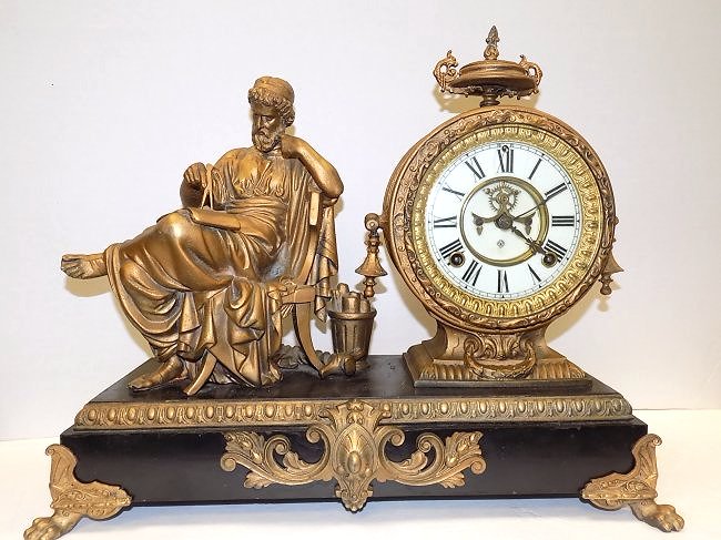 ANSONIA RENAISSANCE FIGURAL MANTLE CLOCK