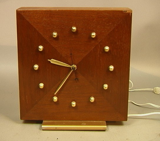Gilbert Rhode Attribution Table Clock.  Walnut an