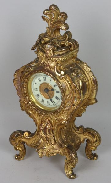 Late 19th C. Rococo Style Ansonia Shelf Clock