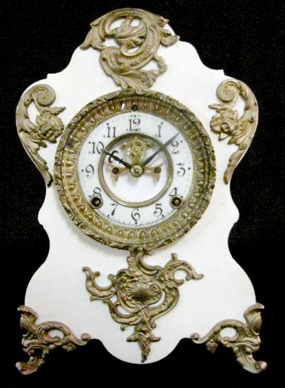 Ansonia Rouen Enameled Iron Clock