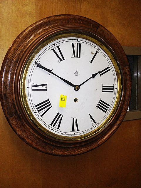 Waterbury Clock Company Oak Round Wall Hanging Gallery