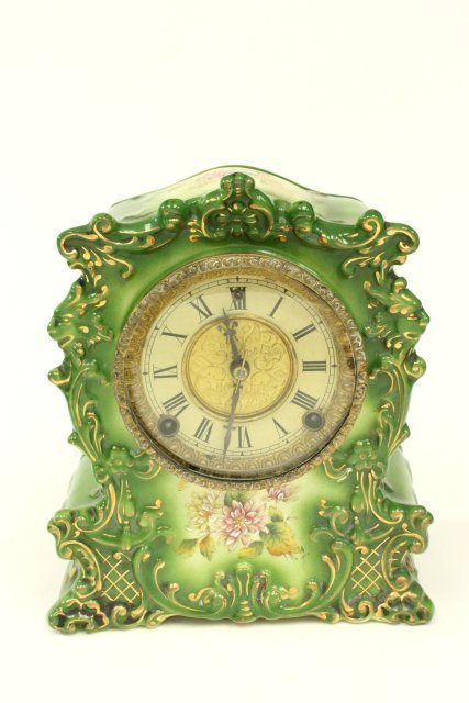 Gilbert Royal Bonn Porcelain Mantel Clock-ClockPrices.Com