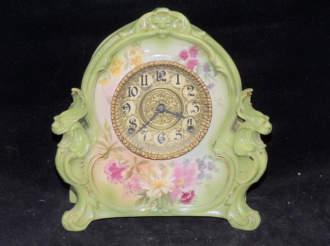 Gilbert Royal Bonn Porcelain Mantel Clock
