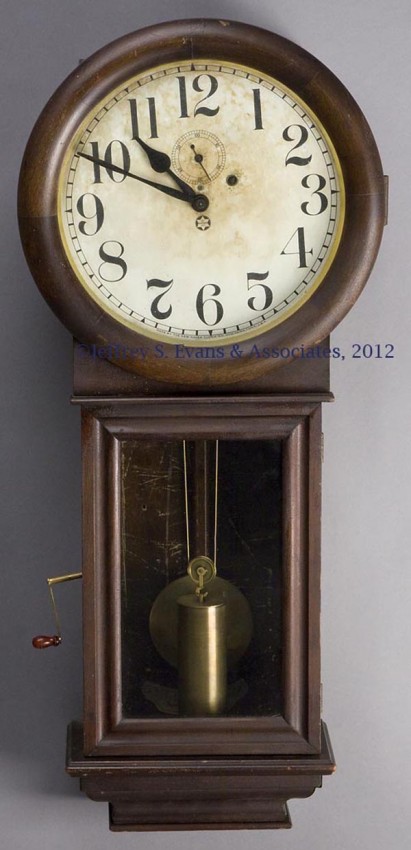 Oak New Haven Saturn Weight Wall Clock-ClockPrices.Com