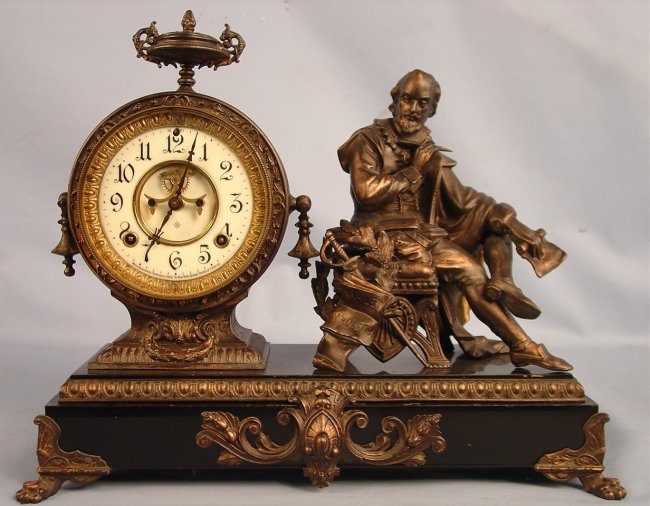 Ansonia Shakespeare Clock, ca. 1894, 15in. T, 18in.