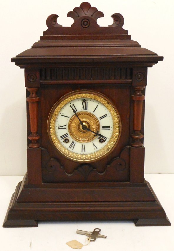 Ansonia “Sharon” Cabinet Mantel Clock in Walnut