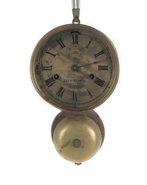 Seth Thomas ship’s bell under clock, 19th c., 11”