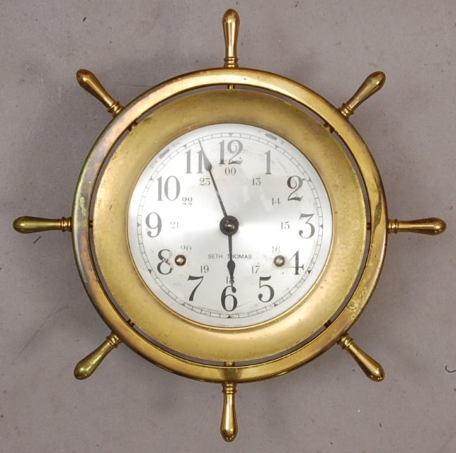 Seth Thomas Brass Ships Bell Clock