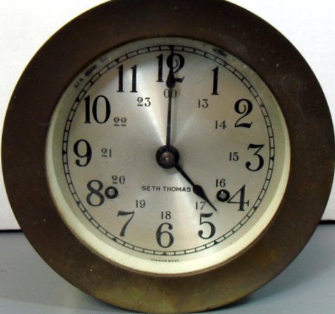 Seth Thomas Circular Ships Clock & Bell