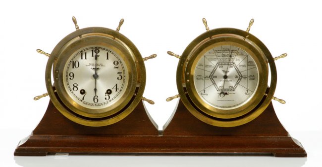 Seth Thomas Ships Bell Clock/Barometer Set