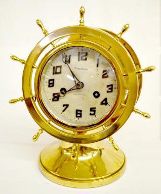 Large Waterbury Brass Ship’s Bell #20 Clock
