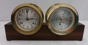 Seth Thomas Ships Bell Clock and Barometer
