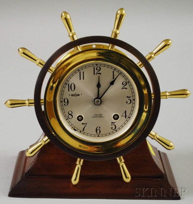 Chelsea Yacht Wheel Clock, with ship’s bell strik