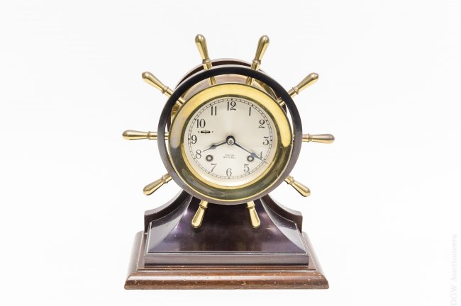 Chelsea Yacht Wheel Ships Bell Clock.