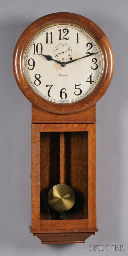Ansonia Standard Regulator, the oak case with wood