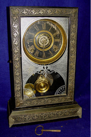 19c Victorian Gilbert Mantle Alarm Clock