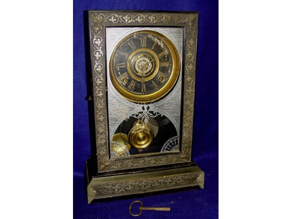 19c Victorian Gilbert Mantle Alarm Clock