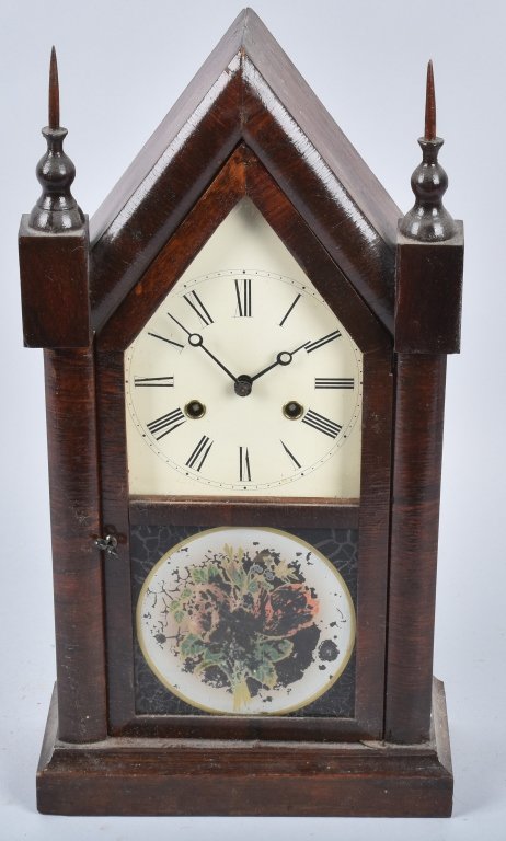 ANTIQUE NEW HAVEN STYLE STEEPLE CLOCK