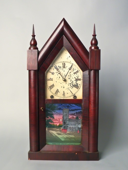 New Haven steeple clock, 19th c., 19 3/4” h.