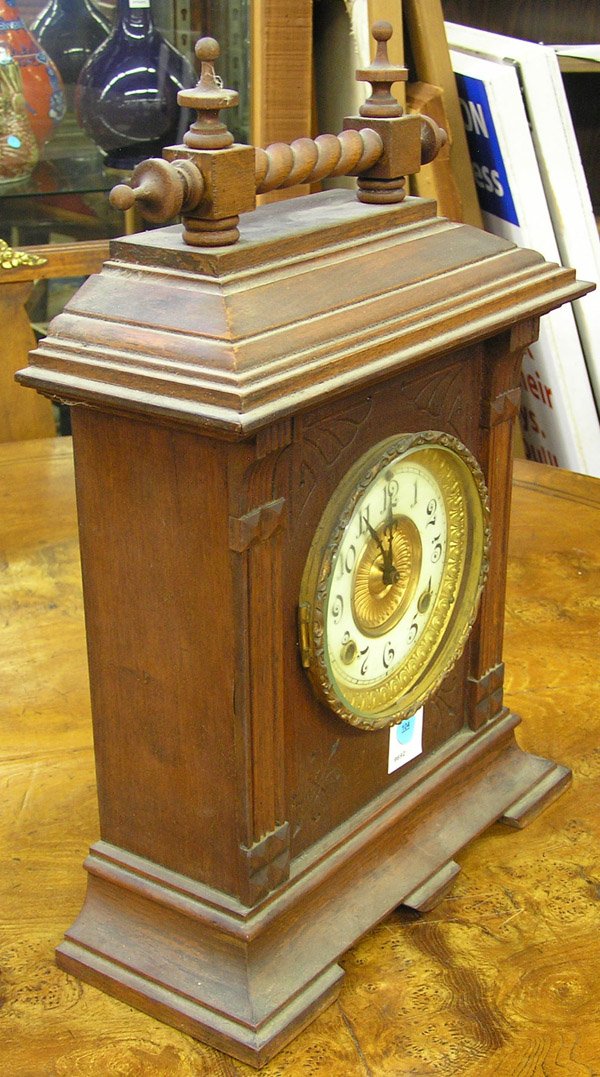 Ansonia Eastlake Walnut Bracket Clock