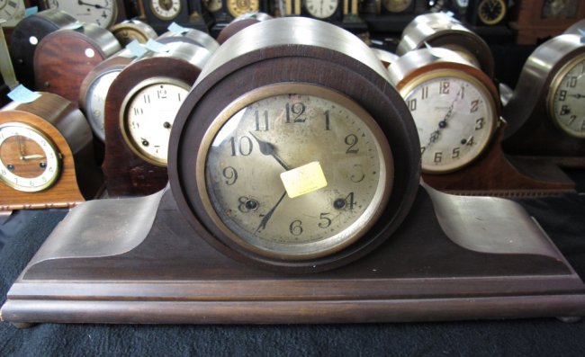 Tambour Style Mantel Clock by New Haven