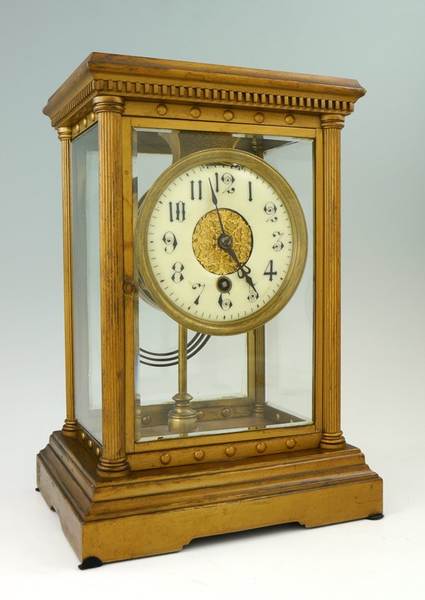 BOSTON CLOCK COMPANY TANDEM WIND CRYSTAL REGULATOR