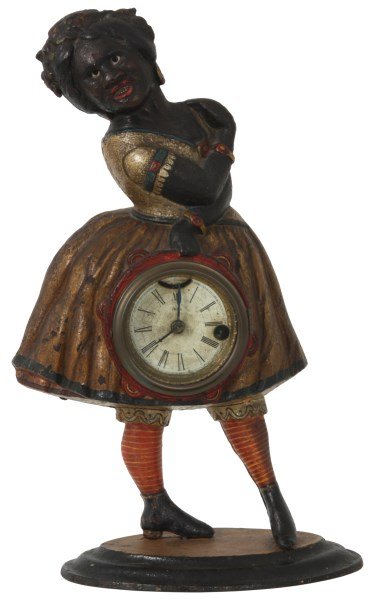 Figural Topsey Cast Iron Blinking Eye Clock