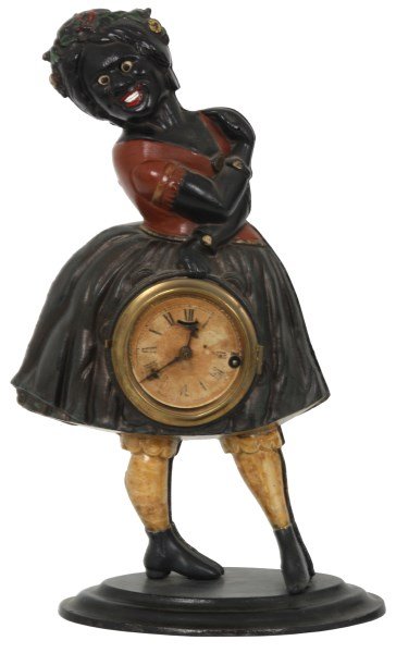 Figural Topsey Cast Iron Blinking Eye Clock
