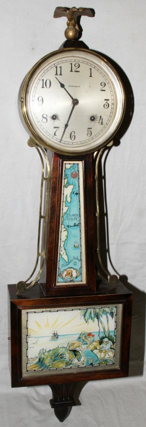 E. INGRAHAM CO. ‘TREASURE ISLAND’ BANJO CLOCK,