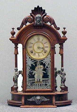 ANSONIA WALNUT “TRIUMPH” SHELF CLOCK
