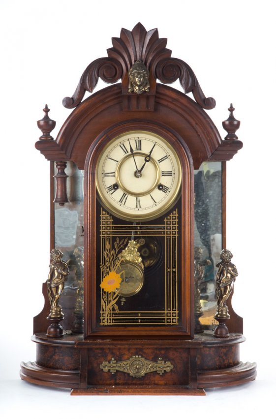 Ansonia walnut Triumph mantel clock