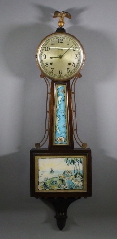 E Ingraham Treasure Island 8 Day Banjo Wall Clock