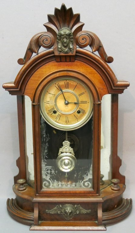 ANSONIA “TRIUMPH” WALNUT MIRROR SIDED MANTLE CLOCK