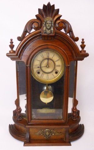 19th C. Ansonia “Triumph” Walnut Parlor Clock