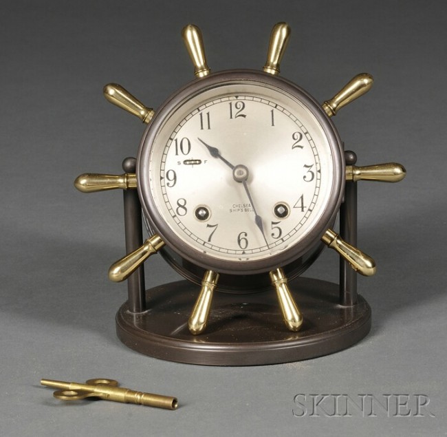 Chelsea Bronze “Vanderbilt Ship’s Bell Clock, Chel
