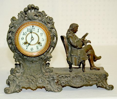 Antique Waterbury “Voltaire” Statue Clock