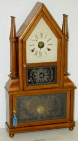 Birge & Fuller Wagon Spring Dbl Steeple Clock