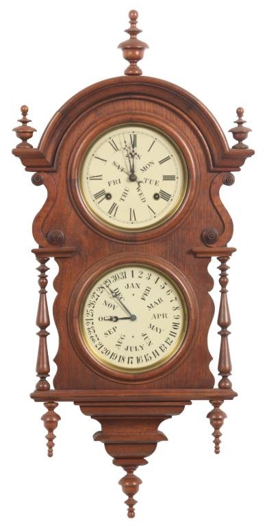 E.N. Welch Wagner Double Dial Clock