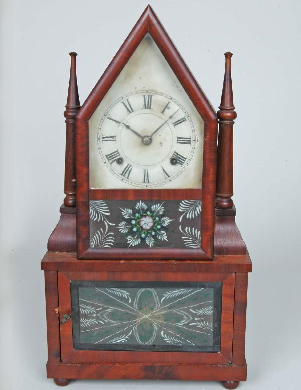 Double Steeple Wagon Spring Clock, Birge & Fuller